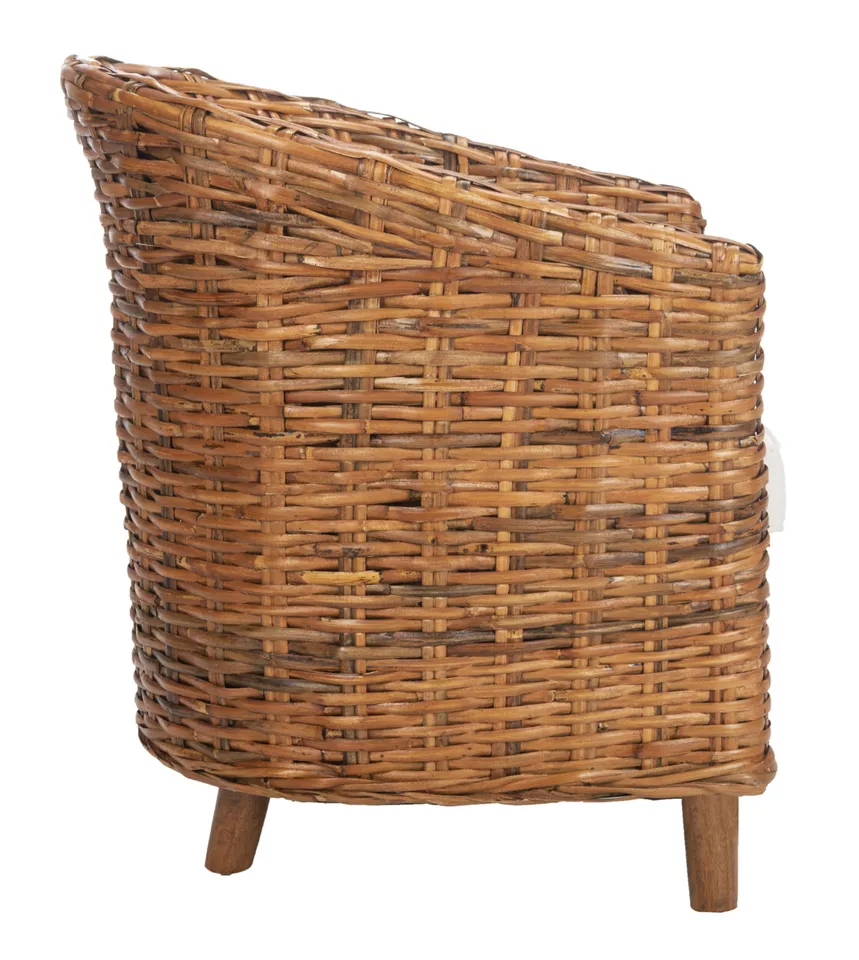 SAFAVIEH Omni Rattan Barrel Chair | Honey | - Image 3 of 4