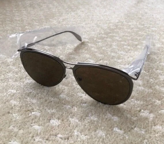 Óculos de sol Alexander McQUEEN marrom ruten steampunk metal aço com etiqueta RARA - Imagem 4 de 4