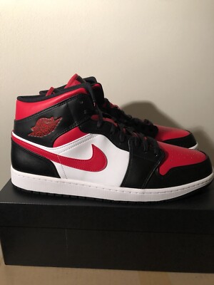 Nike Air Jordan 1 Mid  Bred Toe  554724-079 US16 UK15 EU50,5 CM34