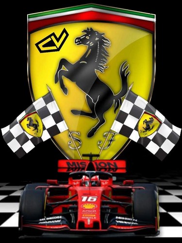 Ferrari Auto Logo Kinder T-Shirt Schwarz -1095 -SW-Kids - Bild 2 von 2