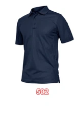 Tacvasen Men's Outdoor Sports Performance Polo Shirts Navy L