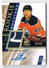 2020-21 SP Game-Used Rookie Inked Sweaters Patch Autograph Tyler Benson 04/49 !!