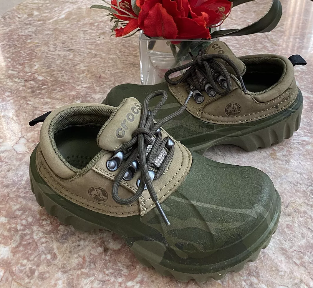 Crocs Camo Axle All Terrain Green Brown Leather Croslite Lace