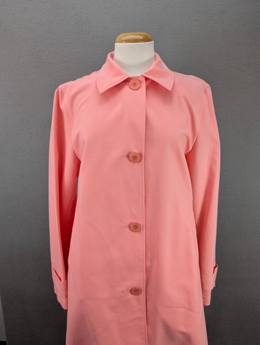 Harve Benard Women's 14 Trench Coat Button Front Lined Back Slit Pastel Pink NWT - Picture 4 of 16