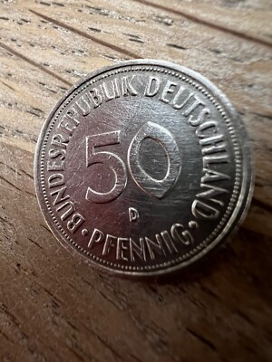 50 Pfennig Münze BRD von 1950 D
