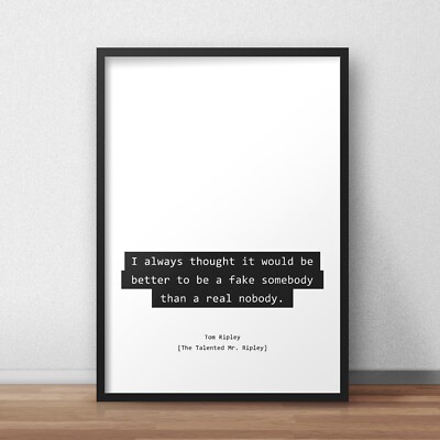 The Talented Mr. Ripley Real Nobody Zite Poster