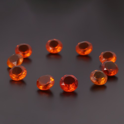 22.5 Ct./ 8 mm Round Cut Faceted Orange Topaz Loose Gemstones 10 Pcs Lot - Picture 6 of 7