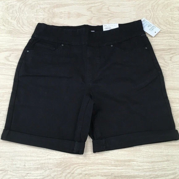Croft & Barrow Shorts Size 8 Black Pull On Tummy Control Classic Stretch - Image 2 of 4