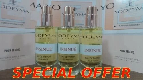 3 X 15ml YODEYMA PARIS PERFUME INSINUE. 3 X 15ml. Brand New.