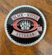 BLACK💀WATER VETERAN  COIN High Threat Protection  DOS DSS, DOD, OGA,