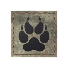 IR k-9 handler dog paw k9 a-tacs AU reflective 2x2 morale tactical patch