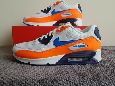 Nike Air Max 90 Essential 'Knicks' - UK Size 11 - AJ1285 104 -  White/Blue/Orange | eBay