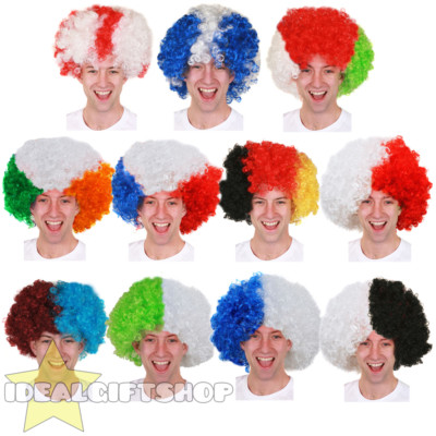 FUSSBALL TEAM SUPPORTERS AFRO PERÜCKE NEUHEIT HAARE FÜR SPORTVERANSTALTUNG RUGBY FUSSBALL