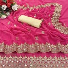 Self Design, Embroidered Bollywood Georgette Saree  (Pink)
