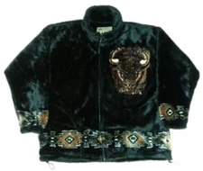 Buffalo Native American Plush Fleece Bison Jacket (XS - 2X)
