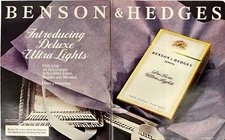 Phillip Morris Benson Hedges Cigarettes Purple 2 Page Vtg Magazine Print Ad 1982