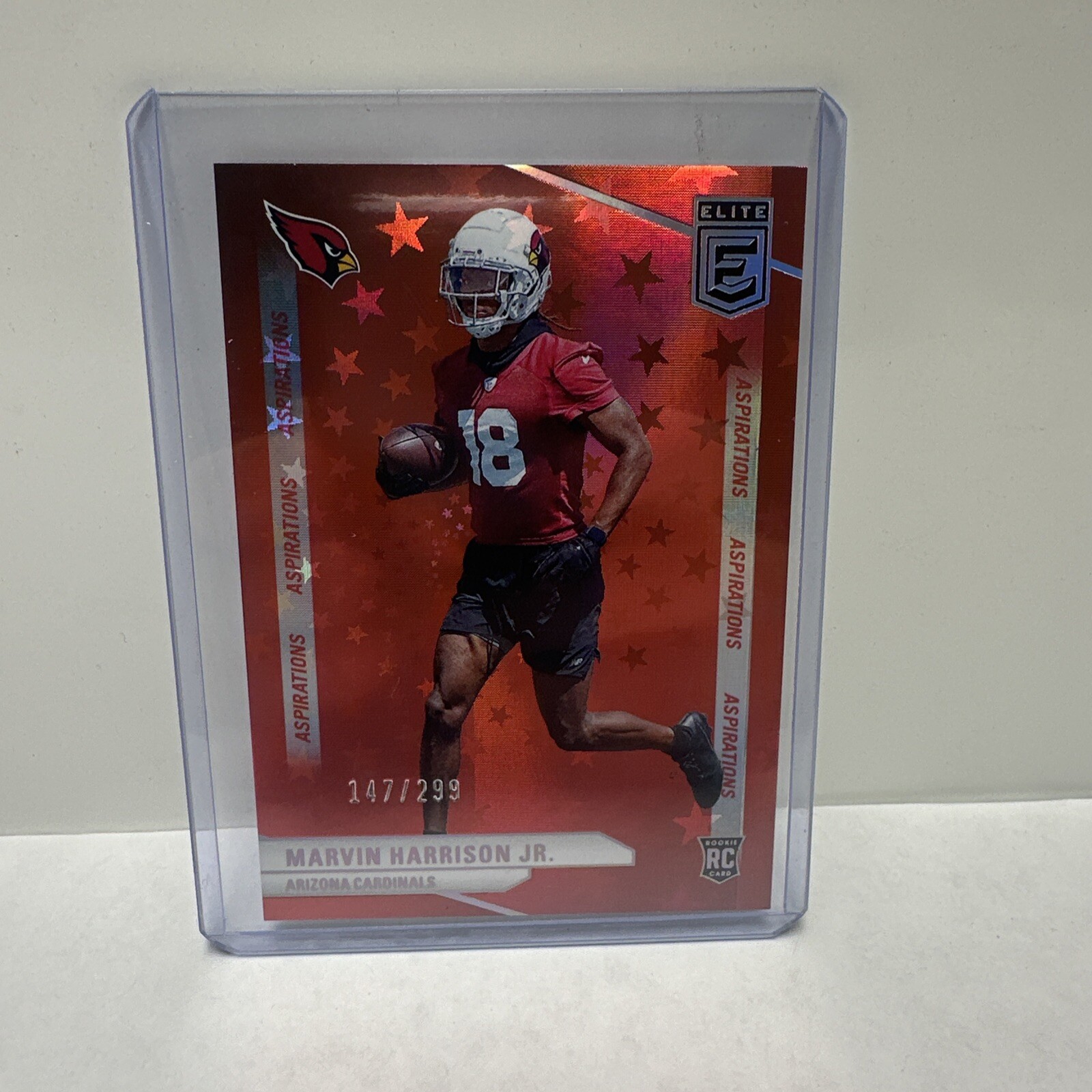 MARVIN HARRISON JR. 2024 Donruss Elite Star Red Aspirations 147/299 CARDINALS RC