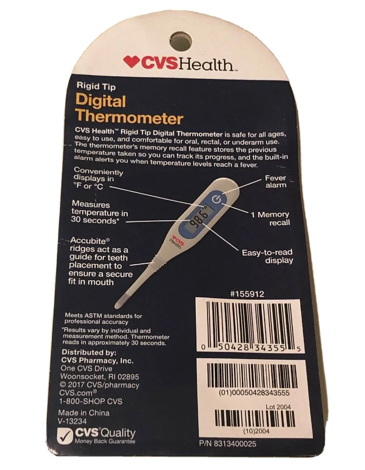 CVS HEALTH RIGID Tip Digital Thermometer With 30 Second, 45 OFF