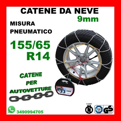 Catene da Neve per Auto Omologate 9 Mm Misura Pneumatico 155/65 R14-lfsl30 Cr30