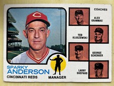 1973 Topps Sparky Anderson Manager Baseball Card #296 Reds Low-Grade O/C