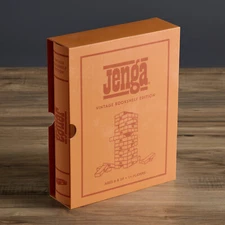 JENGA Vintage Bookshelf Edition by WS Game Company Linen Book