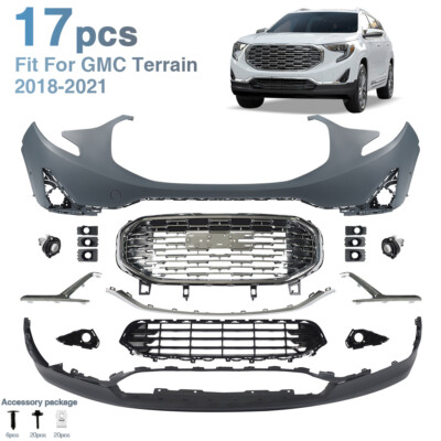 Front Bumper Cover Grille Assembly Kit W/Fog Light Fit For GMC Terrain 2018-2021