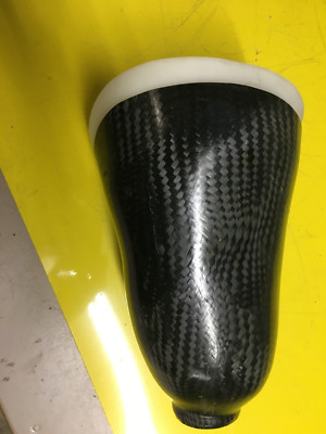 RIGHT ABOVE  KNEE BLACK CARBON FIBER PROSTHETIC LEG SOCKET Ht=approx. 13''