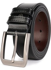 Men  s Casual Leather Jeans Belts 1 1/2  Wide 4MM Thick Alloy Prong Buckle Belts