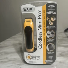 WAHL Mini Pro CORDLESS Compact TOUCH-UP Hair Beard Precision Trimmer 14 pieces