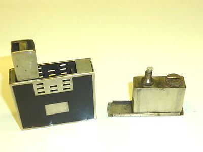 VINTAGE ''ELIT'' SEMI-AUTOMATIC LIGHTER W. BLACK LACQUER -BREVETE S.G.D.G. -FRANCE