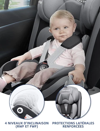 ISOFIX Baby Autositz Kindersitz 360°drehbar Gruppe 9-36 kg / 0-12 anni FOURWARD - Bild 3 von 7