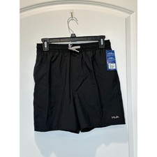 NWT Huk Boys Pursuit Volley Swim Shorts Black Size Youth XL