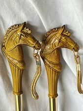 Vtg Horse Head Brush Shoehorn Valet Set Japan 5011 MCM Equestrian Grooming Box