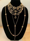 Vintage Jewelry Necklace Lot Trifari Monet Liz Claiborne Multicolor Gold Toned