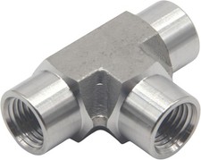 HFS(R) 3/8" Female NPT 3 Way T Shaped Equal Tee Coupling Stainless Steel 304