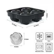Rose-Shaped Ice Cube Tray with Funnel &ndash; Silicone Ice Ball Maker for Cocktails