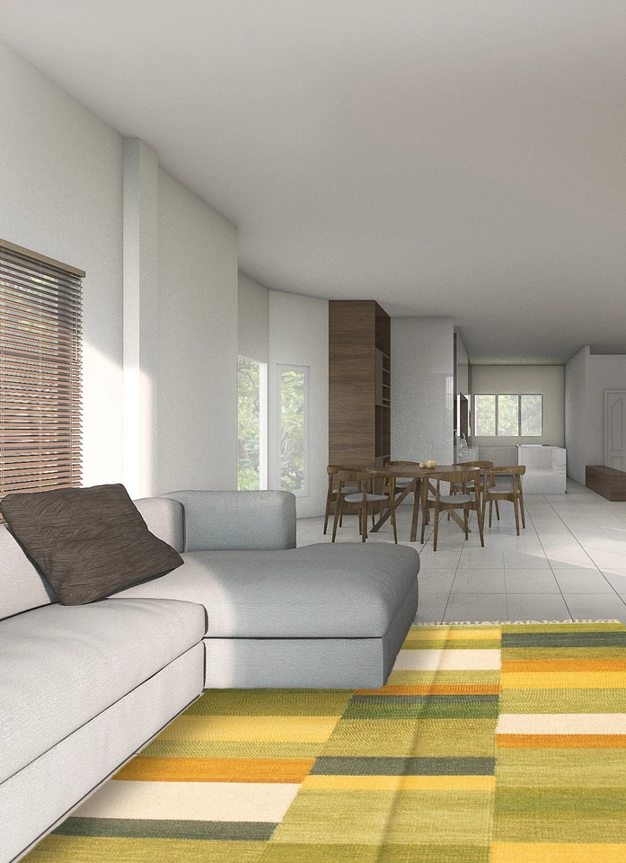 Винтажный шерстяной ковер ручной работы Tribal 4 фута 6 дюймов x 6 футов 7 дюймов - Изображение 2 из 4