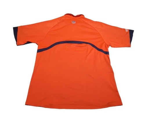 Men's Denver Broncos Football Reebok Orange & Blue Polo Golf Shirt Size L - Picture 2 of 7