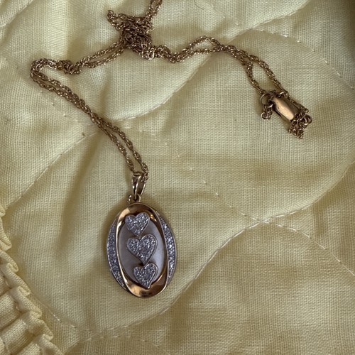The Danbury Mint Gold Ion Plate Diamond Pendant Necklace To Betty From Woodrow