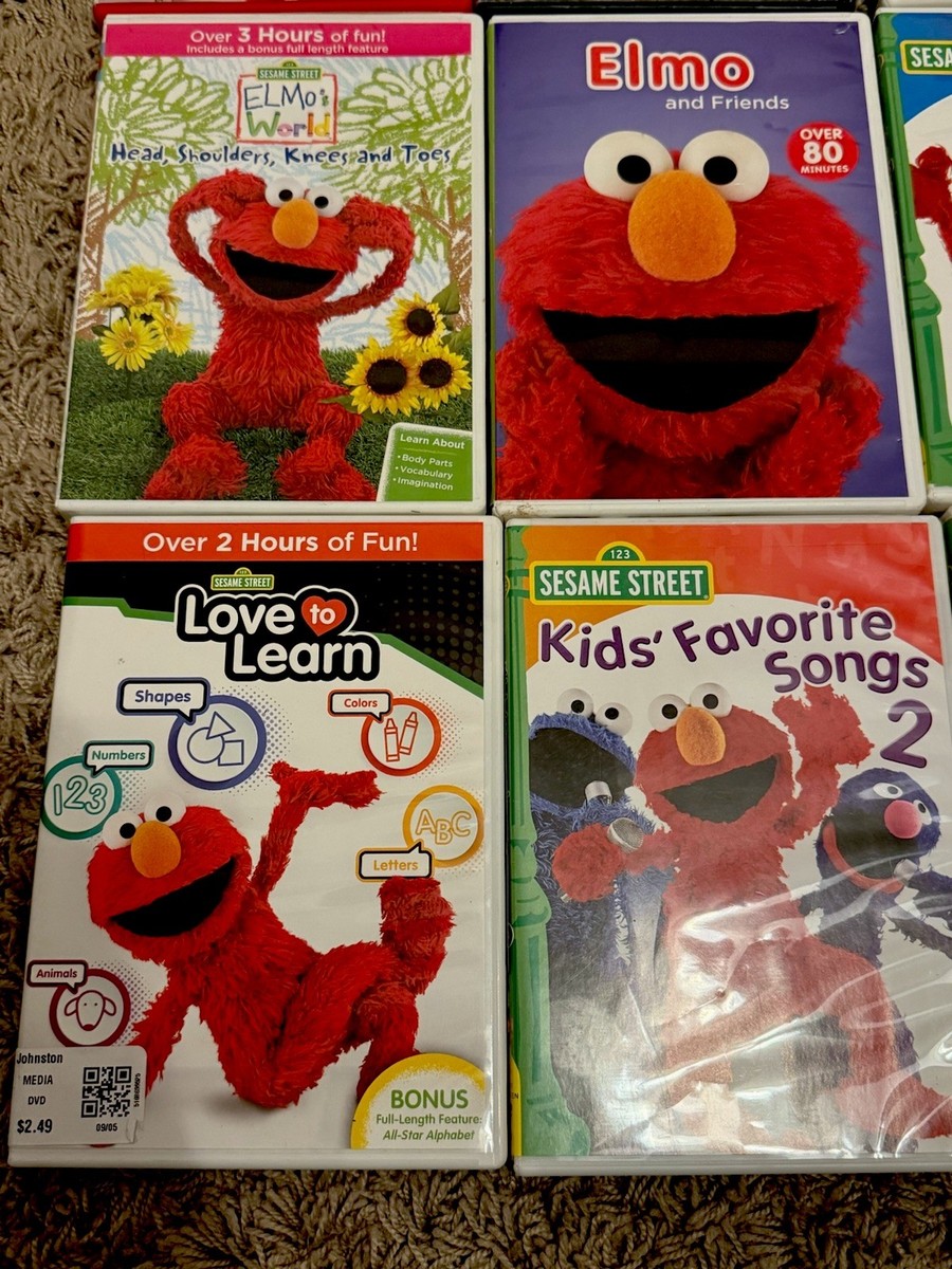 Lot Of 14 Elmo Sesame Street DVDs Learning-Kids Sing 2 -Elmo's