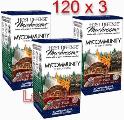 3x Host Defense Mushrooms My Community Comprehensive Immune Support 120 EXP 2028