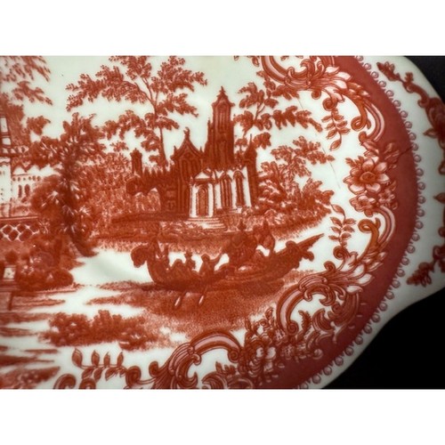 8 pc Burton & Burton Red Toile Snack Set Tray & Cup Lion Mark - Picture 4 of 8