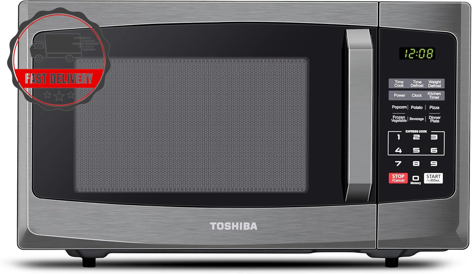 Toshiba 800w 23L Microwave Oven with Digital Display, Auto Defrost, One-Touch E