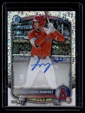 LUCAS RAMIREZ 2025 BOWMAN CHROME PROSPECT #CPA-LR SPECKLE REFRACTOR AUTO 008/299