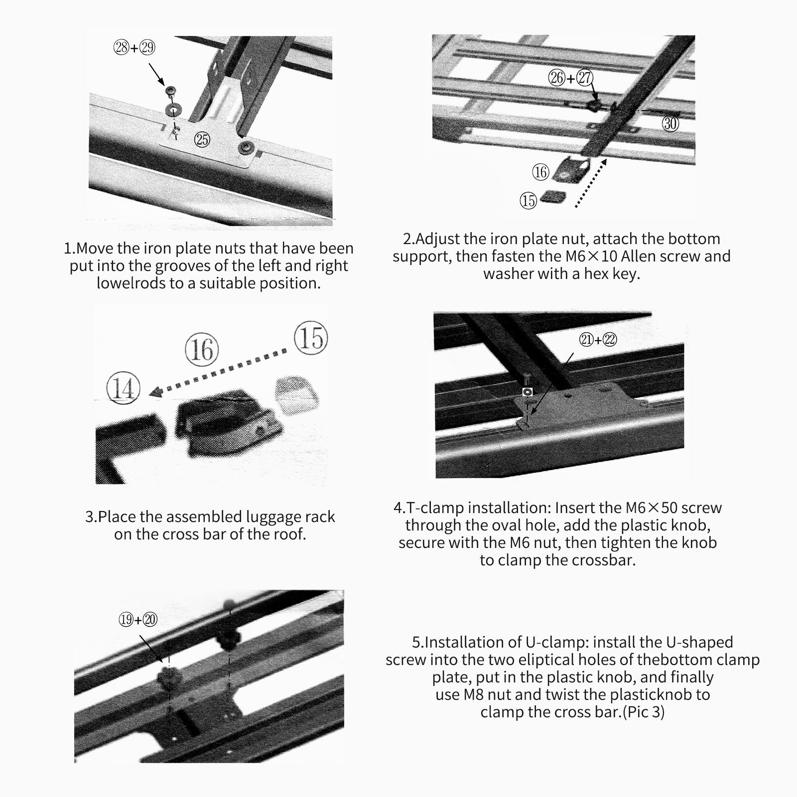 For Honda Element EX LX 50'' X37" Roof Racks Cargo Basket Cross Bars w/LED Light