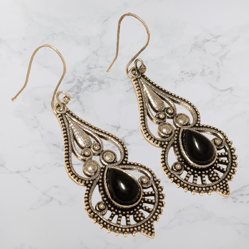 Beautiful Black Onyx Earrings Gemstone Jewelry Gift For Women - Picture 5 of 12