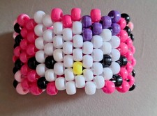 Kandi Hello Kitty Pink Cuff Bracelet- RAVE- EDM- PLUR- EDC- FESTIVAL New OSFM