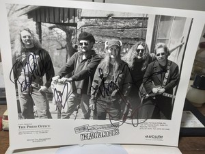 5x SIGNED The Kentucky Headhunters 10x8 FULL Band Promo Photo - All 5 Members