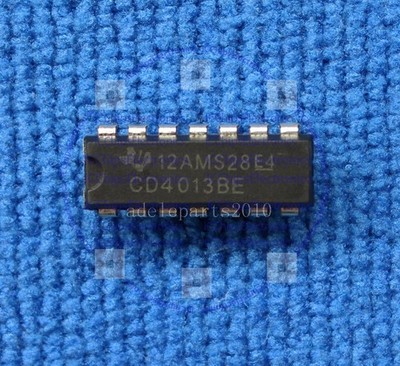 10pcs CD4013 4013 CD4013BE CMOS Dual D Flip Flop TI DIP-14