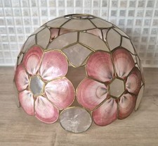Vintage Capiz Shell Light Shade Ceiling Pendant Lampshade Pink White